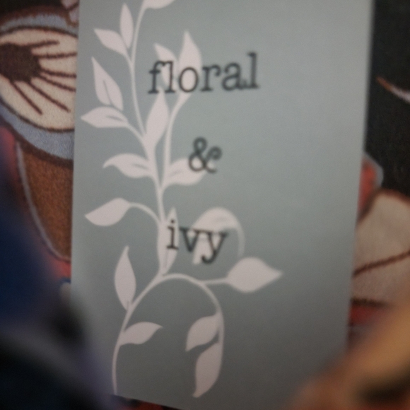 Floral Print Women's Blouse - Blue, Orange, Brown - Picture 2 of 2